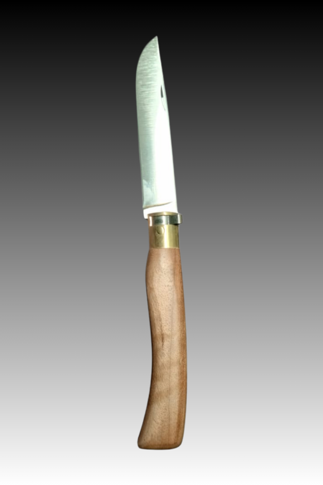 Sarı Bilezikli Kilitli Ahşap Saplı Çakı Model 2