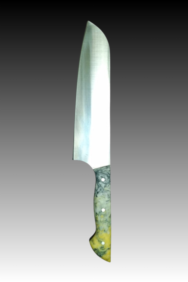 Gri Yeşil Santoku Epoksi Saplı Şef Bıçağı